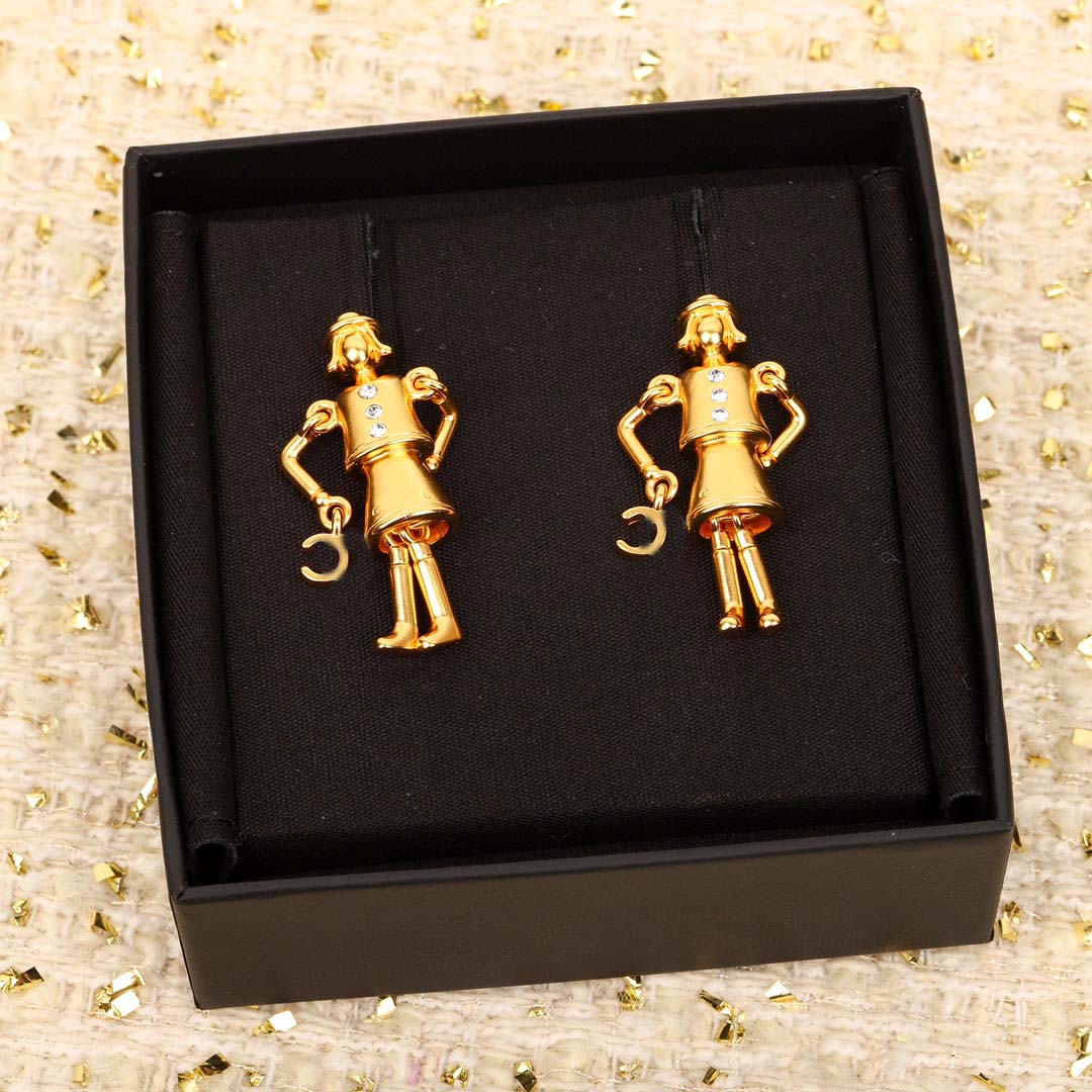 2024 Luxury quality charm drop earring with doll shape special designer jewelry in 18k gold plated have stamp box PS3665B