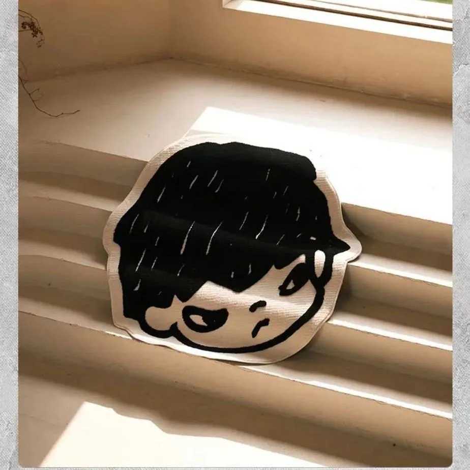 Carpet 120cm Cartoon HIRONO Rug Creative Large Round Plush Carpet Hirono Boy Lounge Rug Table Chair Non-slip Floor Mat Home Decor J240514