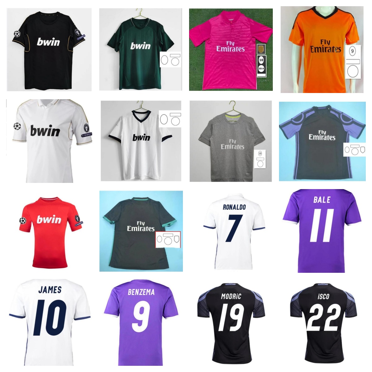 Real Madrids Retro Soccer Jerseys Finals Football Shirt 11 12 13 14 15 16 17 18 BENZEMA RONALDO KAKA ZIDANE SERGIO RAMOS MODRIC BALE Vintage shirt