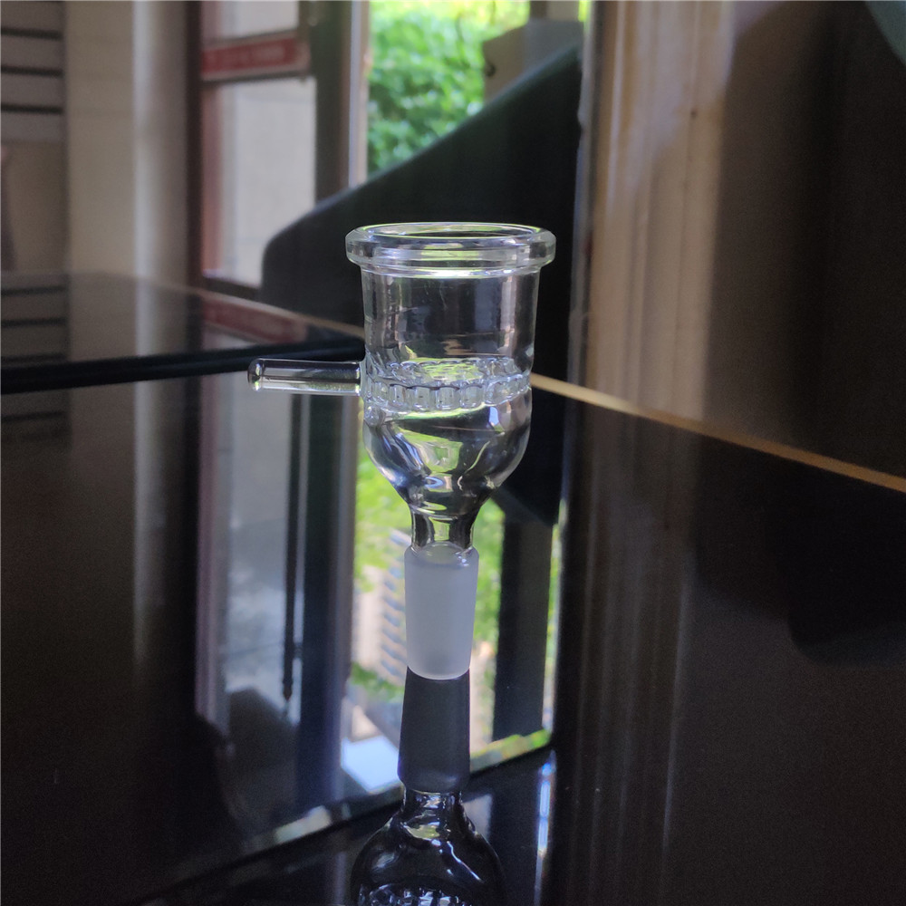 14mm Male To 29mm Female Tiodw Glass Bowl Adapter Attachment Built-in 35pcs Holes Glass Filter Screen with Handle