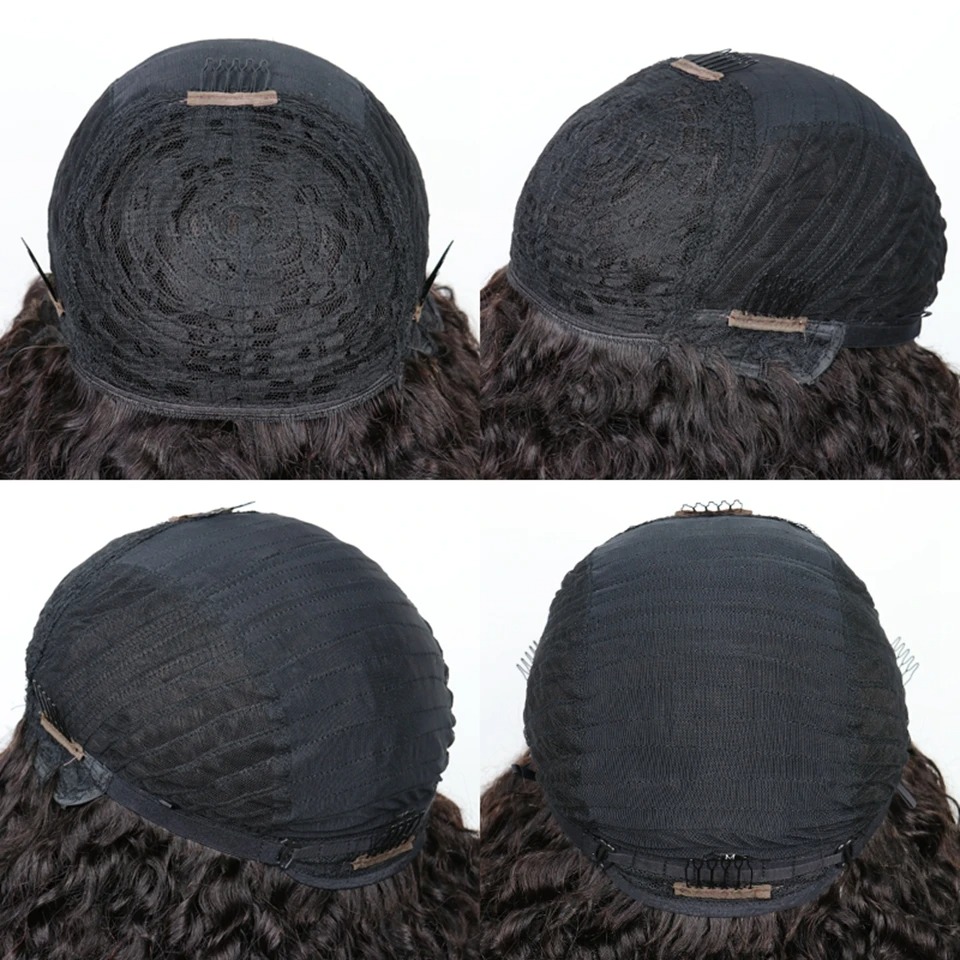 Afro Kinky Human Wigs with Baby Hair Glueless Remy Brazilian Short Curly Bangs Wig Wholesale