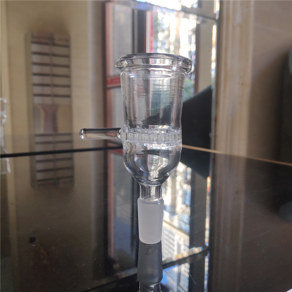 14mm Male To 29mm Female Tiodw Glass Bowl Adapter Attachment Built-in 35pcs Holes Glass Filter Screen with Handle