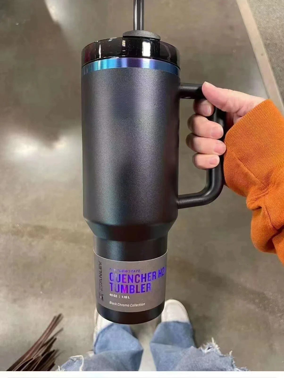 40 OZ Stainless Steel Vacuum Insulated Tumbler Cups With Lids And Straws Handle Straw Leakproof Flip Coffee Mugs Drop 240509