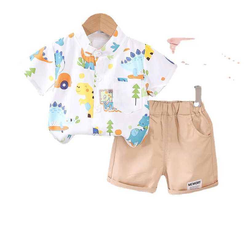Clothing Sets Children Cotton Summer Clothes Baby Boy Cartoon Printe Dinosaur T Shirts Shorts 2Pcs/Set Infant Kids Fashion Toddler Tracksuits H241214