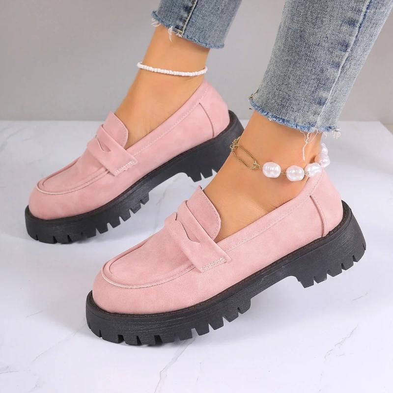 Casual Shoes 2024 Sneakers Women Plus Size Loafers British Style Platform Office Light Designer Zapatos De Mujer