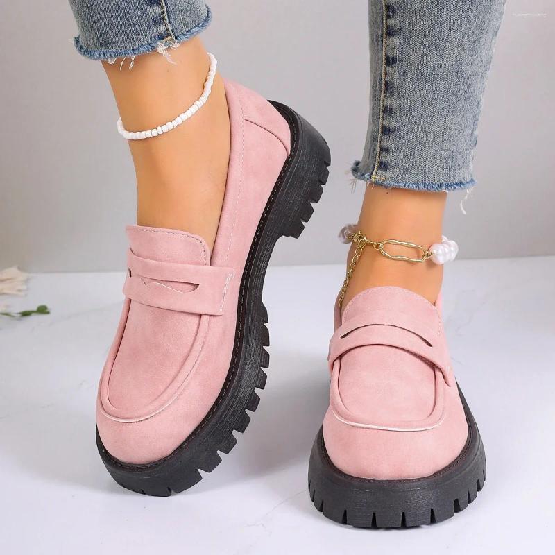 Casual Shoes 2024 Sneakers Women Plus Size Loafers British Style Platform Office Light Designer Zapatos De Mujer