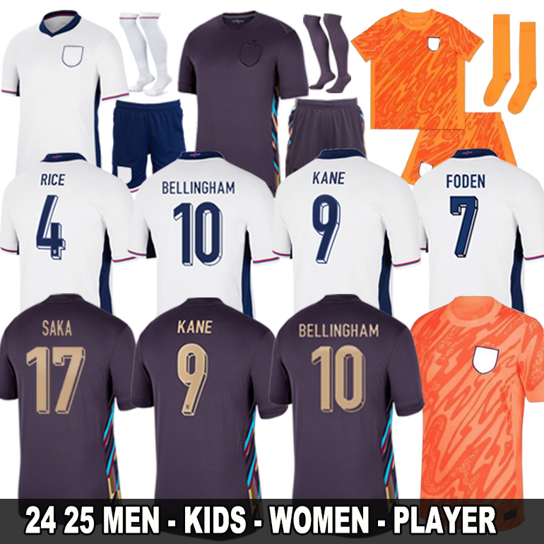 england football shirt BELLINGHAM Soccer Jersey RASHFORD KANE SAKA RICE FODEN 2024 National Team Home White Away Men Kid Women Men Kids Kit