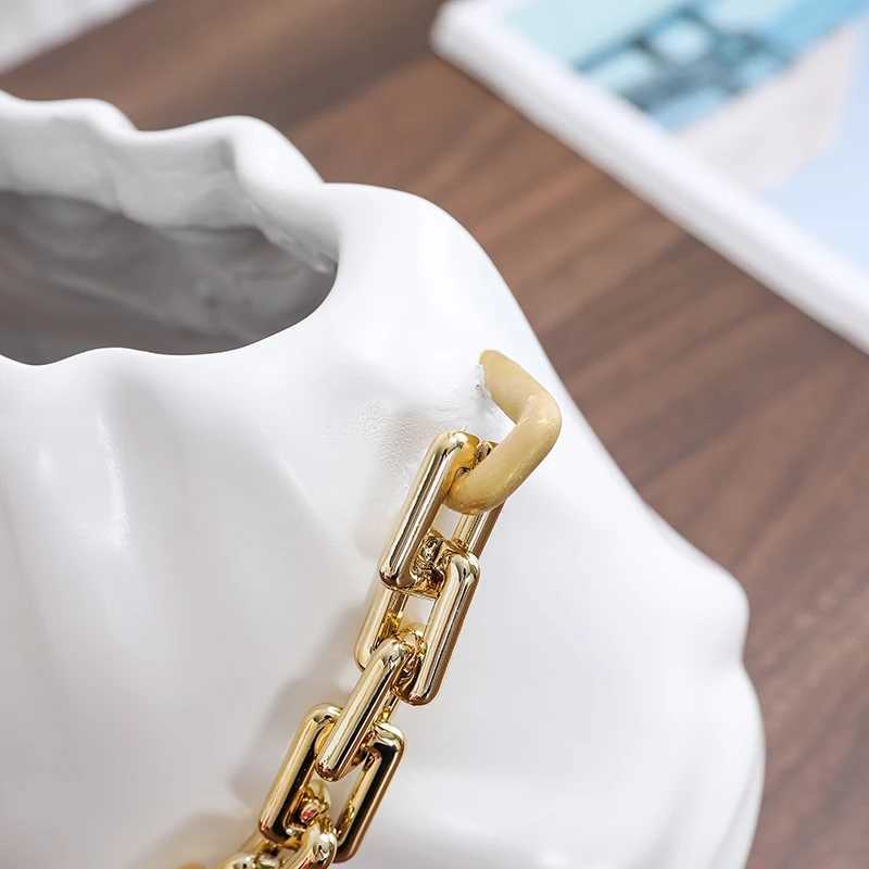 Vases Nordic cloud Resin Handbag Design Vase Flower Wedding Desk Ornament Home Decor plant pot Interior accessories J240515