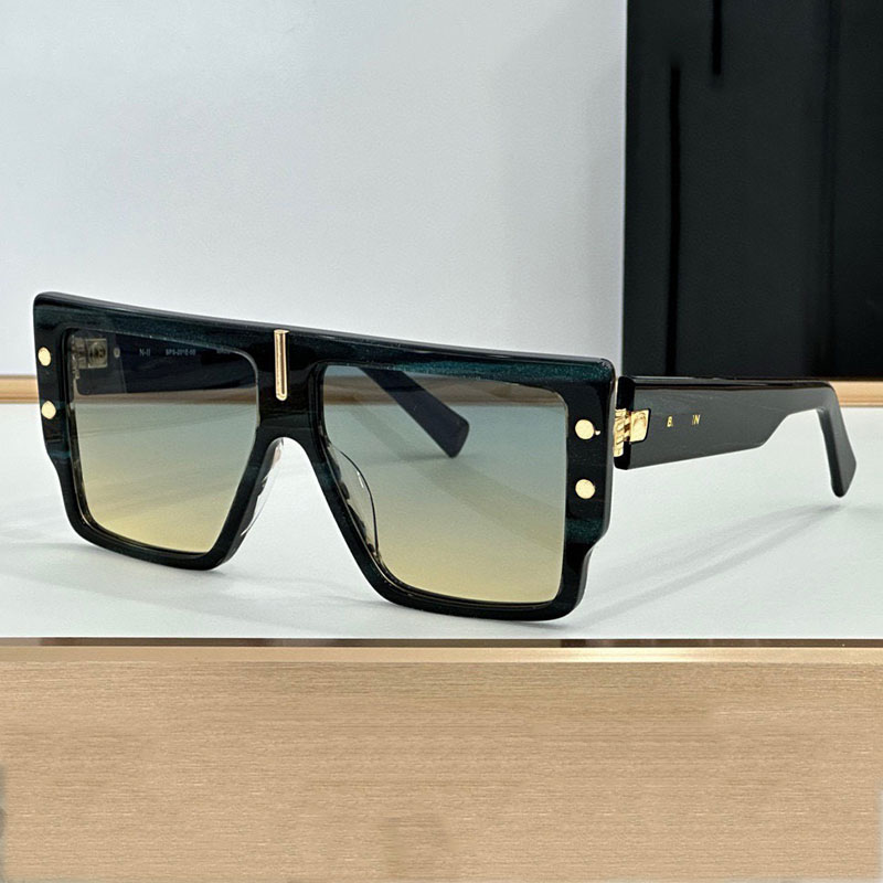 2024 Summer Women B Grand Sunses Designer Rectangular acetate Extra Large Blue Frame Outdoor Beach Resort Men Sunglasses BPS150201B