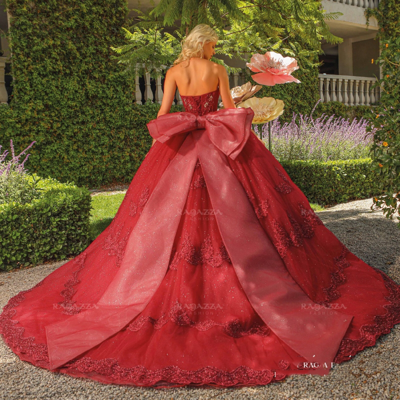 2024 Red Off The Shoulder Sequined Lace Applique Quinceanera Dresses Ball Gowns Beads Crystal Sweet 16 vestido de 15 anos