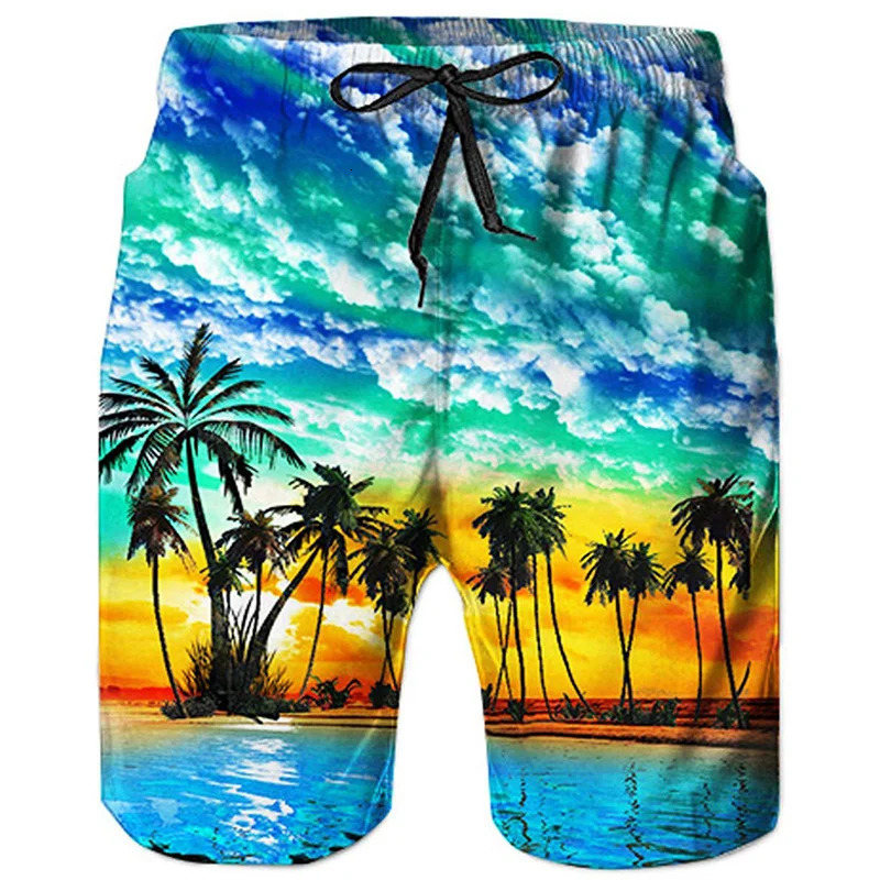 Beach Shorts Pants Swimsuit Tropical 2023 Summer Casual Mens Swim Trunks 3D Print Board Cool Ice ropa hombre 240508