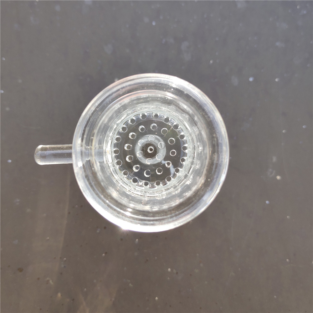 14mm Male To 29mm Female Tiodw Glass Bowl Adapter Attachment Built-in 35pcs Holes Glass Filter Screen with Handle