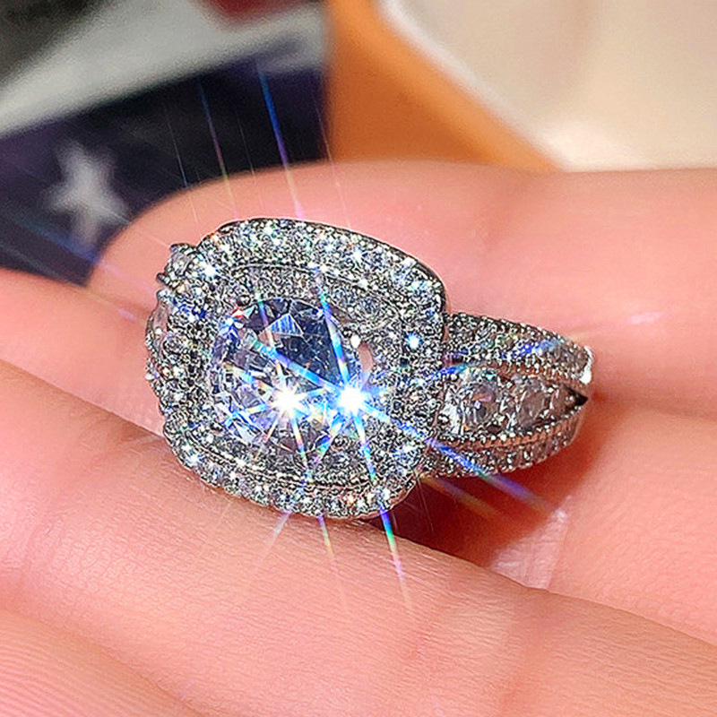 S Sterg Sier Wedding Band: urious Round Cut 5A Cubic Zirconia CZ Dia Ring