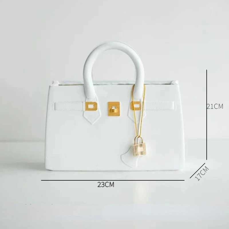 Vases Vases Nordic Flower Vase Resin Handbag Design Vase Flower Arrangement Planter Container Wedding Desk Ornament white Home Decor J240515 H250116