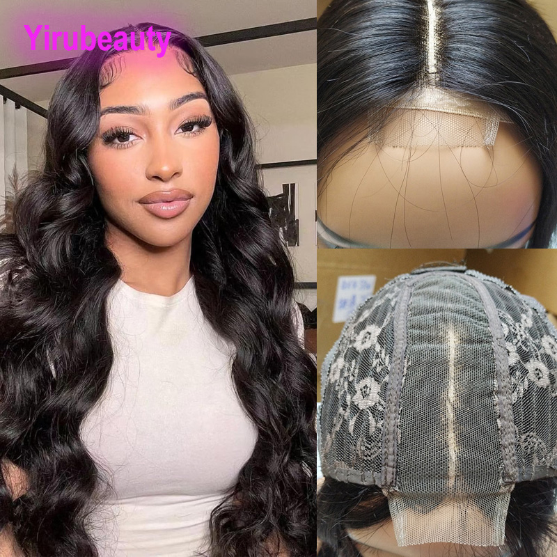 Body Wave 2X6 Lace Closure Wig Straight Brazilian Malaysian 100% Human Hair 150% Density Pre Plucked Hair Wigs 10-32inch Natural Color