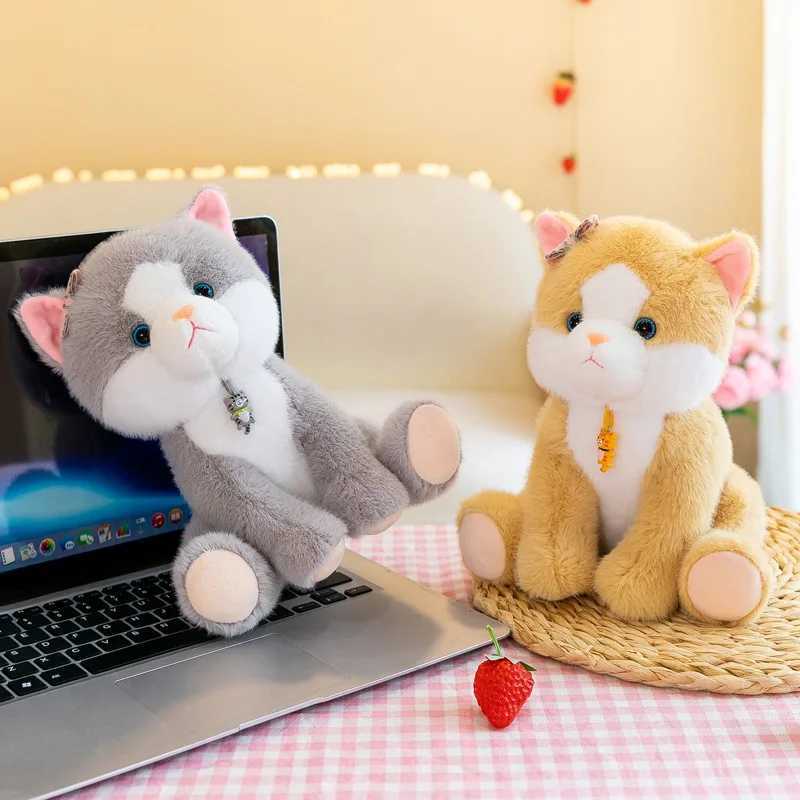 Stuffed Plush Animals 25cm New Cute Kitten Plush Toy Kaii Backpack Cartoon Pendant Cat Doll Girl Christmas Birthday Gift