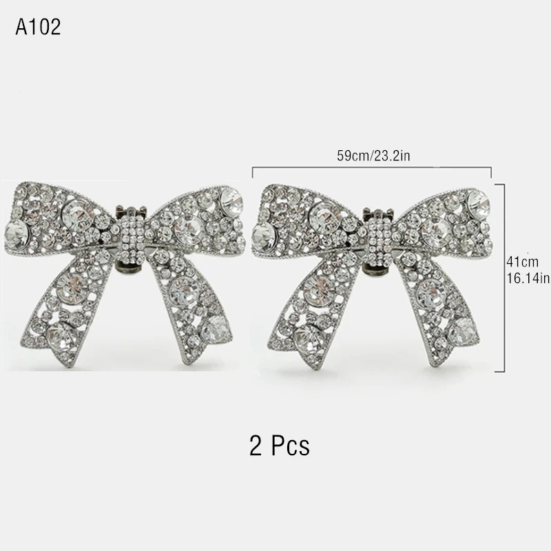 2Pcs Butterfly shaped Rhinestone Shoe Buckles For High Heels Decoration Detachable Metal Crystal DIY Accessories 240520