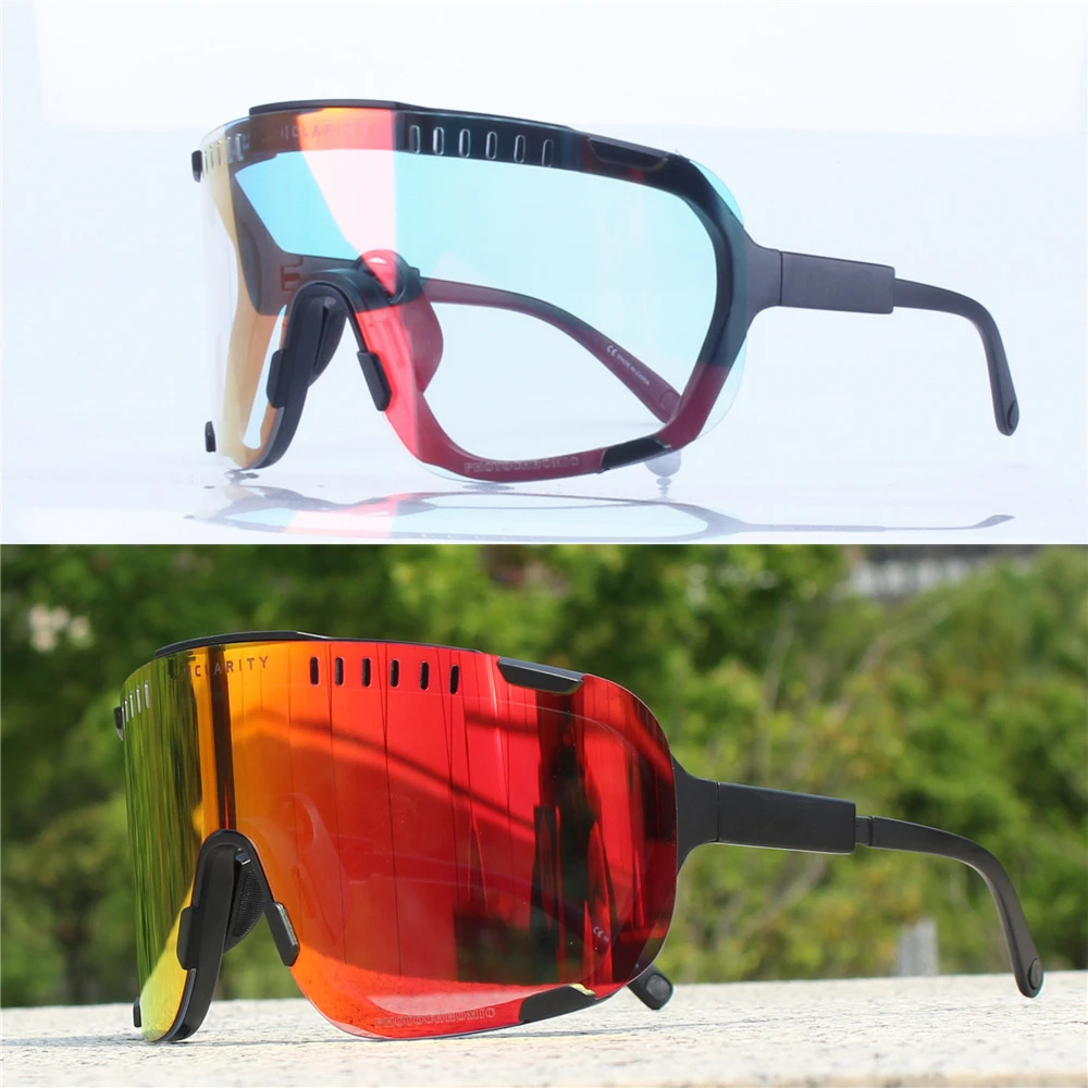 Original DEVOURS Pochromic Cycling Sunglasses Men women Sport Mountain Bike bicycle Glasses MTB Eyewear Discoloration 240508