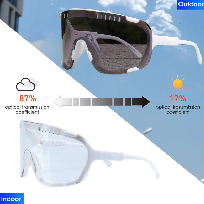 Original DEVOURS Pochromic Cycling Sunglasses Men women Sport Mountain Bike bicycle Glasses MTB Eyewear Discoloration 240508