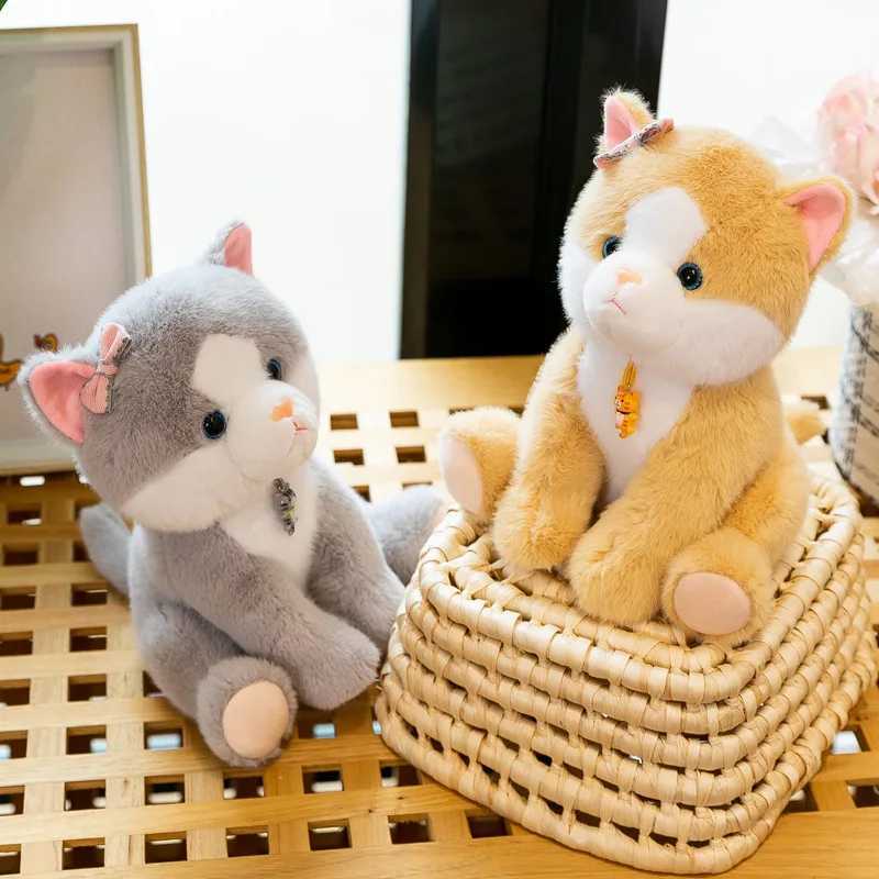 Stuffed Plush Animals 25cm New Cute Kitten Plush Toy Kaii Backpack Cartoon Pendant Cat Doll Girl Christmas Birthday Gift