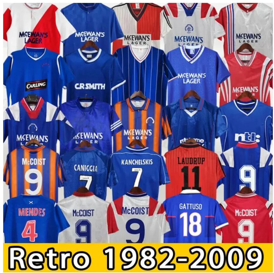 87 90 92 93 94 95 96 97 99 01 08 Glasgow Rangers fc Retro soccer jerseys GERRARD GASCOIGNE LAUDRUP gerrard MCCOIST football shirt 888888