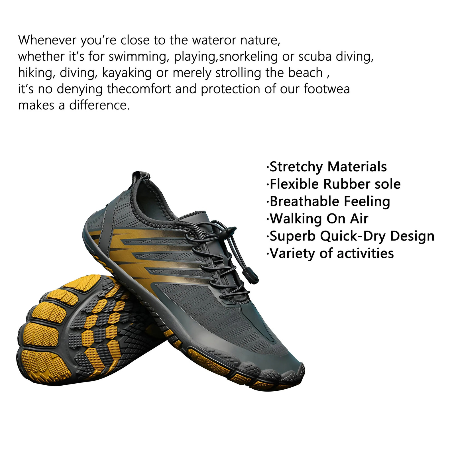 Outdoor Hiking Shoes Wading Beach Shoes Barefoot Diving Water Skiing Shoes Swimming Fitness Riding Five-finger Shoes Sport Shoes 240515