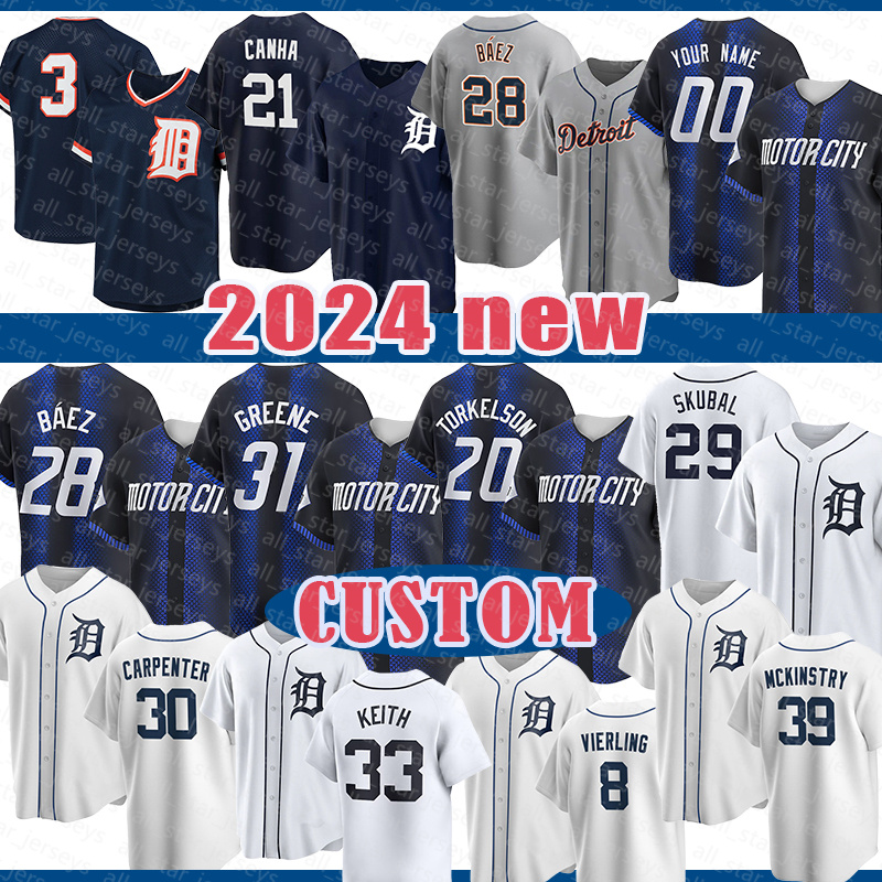 Spencer Torkelson Baseball Jerseys Javier Baez Riley Greene Kerry Carpenter Tigers Tarik Skubal Keith Zach McKinstry Miguel Cabrera Zach McKinstry Kenta Maeda