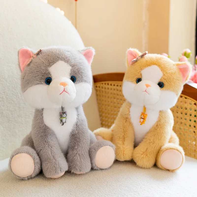 Stuffed Plush Animals 25cm New Cute Kitten Plush Toy Kaii Backpack Cartoon Pendant Cat Doll Girl Christmas Birthday Gift