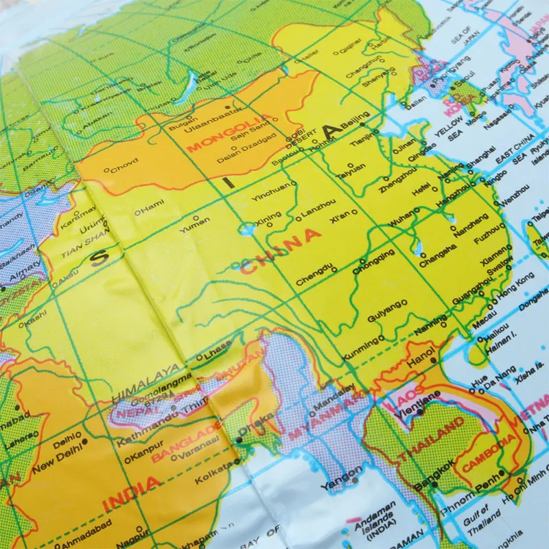 16inch Inflatable Globe World Earth Ocean Map Ball Geography Learning Educational Student Globe Kids Learning Geography Toy ZZ