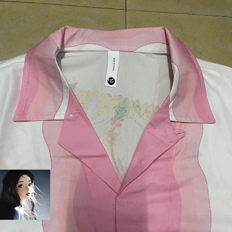 Flower Print Hawaii Beach Short Shirt Thin Beach Loose Clothes Men Women Surf T-Shirt 240518