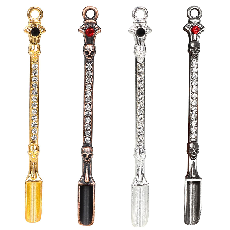Mini Shovel Spoon Skeleton Diamond Metal Smoke Shovels Powder Scoop Hookah Shisha Smoking Pipe Snuff Smoking Accessories