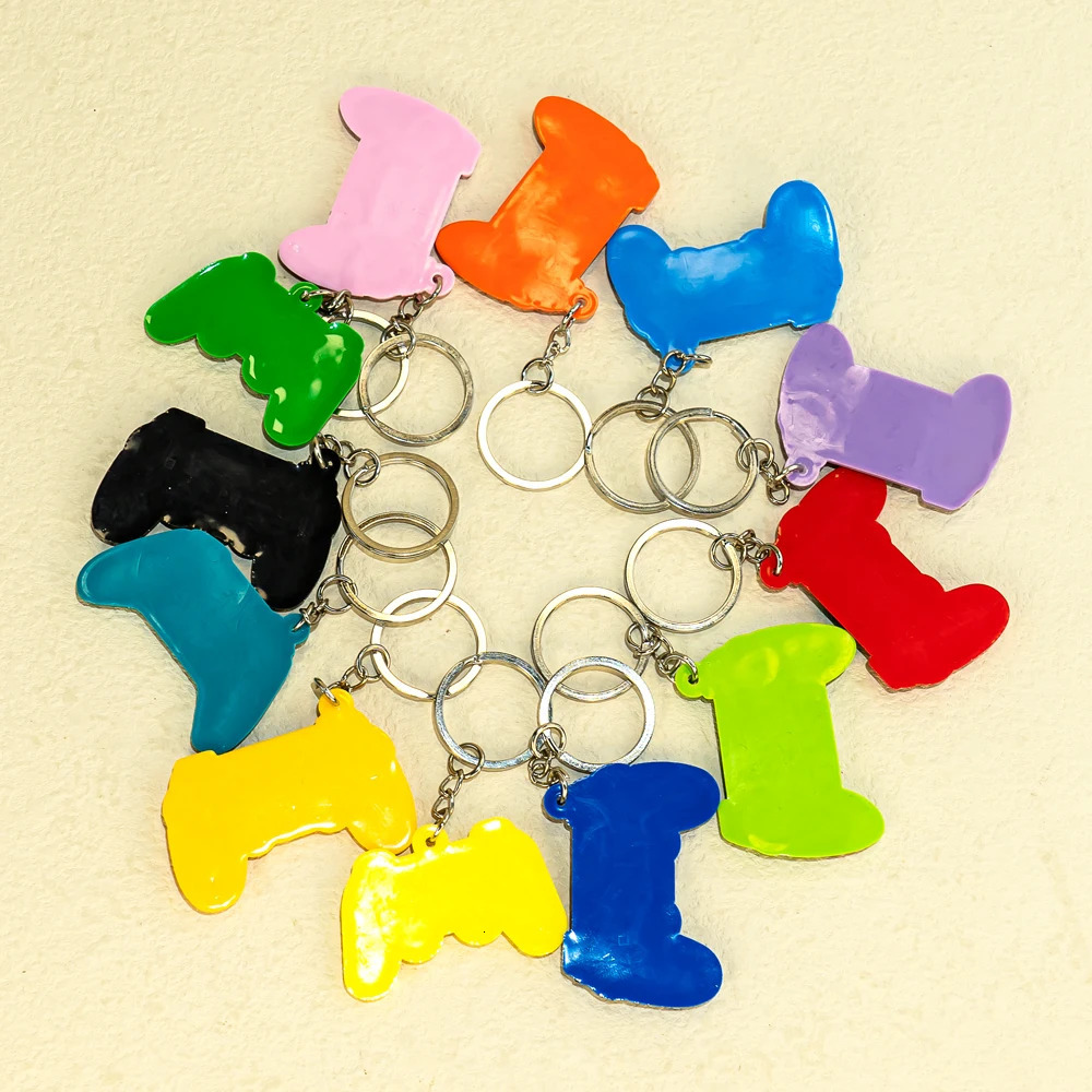 50PCS PVC Keychain Cute Gamepad Colorful Joystick Keyring Wholesale Custom Key Chain for Car Key Accessories Gadget for Man Gift 240516