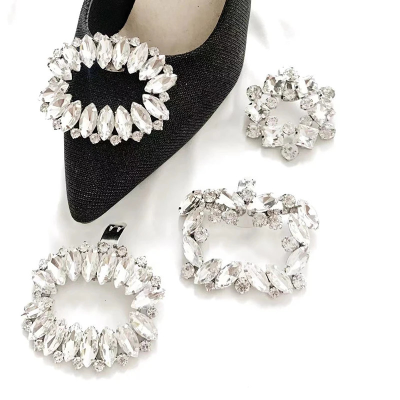 1Pc Shiny Crystal Shoes Clips Women High Heel Wedding Bride Rhinestone Charm Buckle Decoration Jewelry Accessories 240520