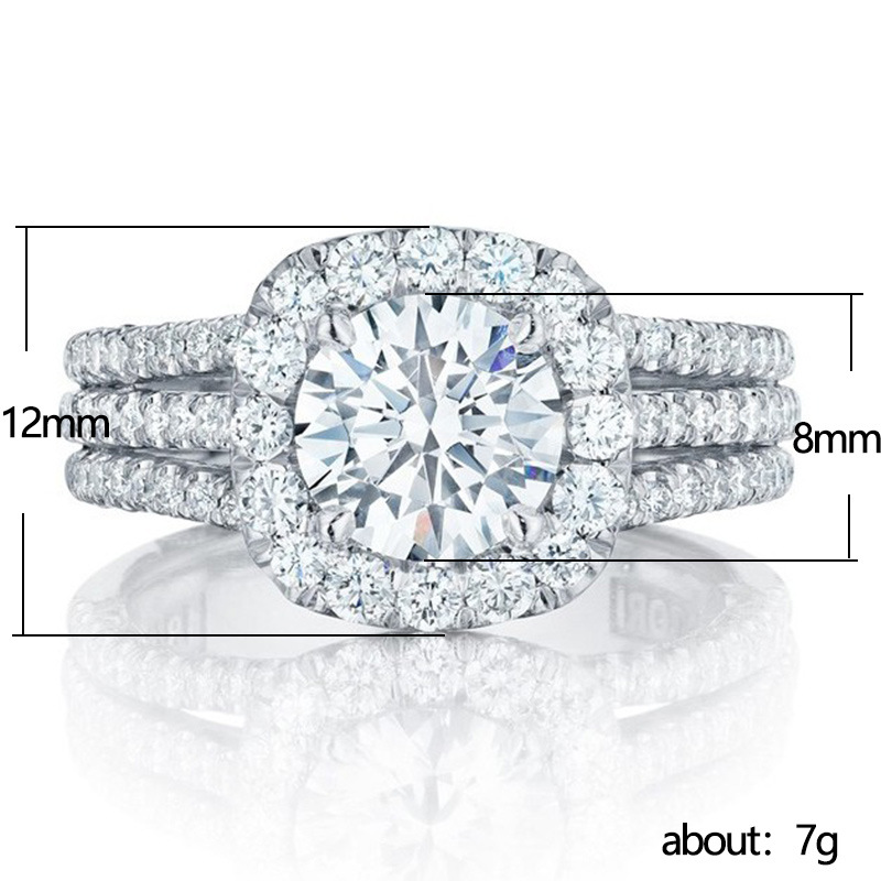 Women Brilliant CZ Imitate Moissanite Wedding Rings Charm Engagement Wedding Ring for Woman Girls Gift Fashion Fine Jewelry