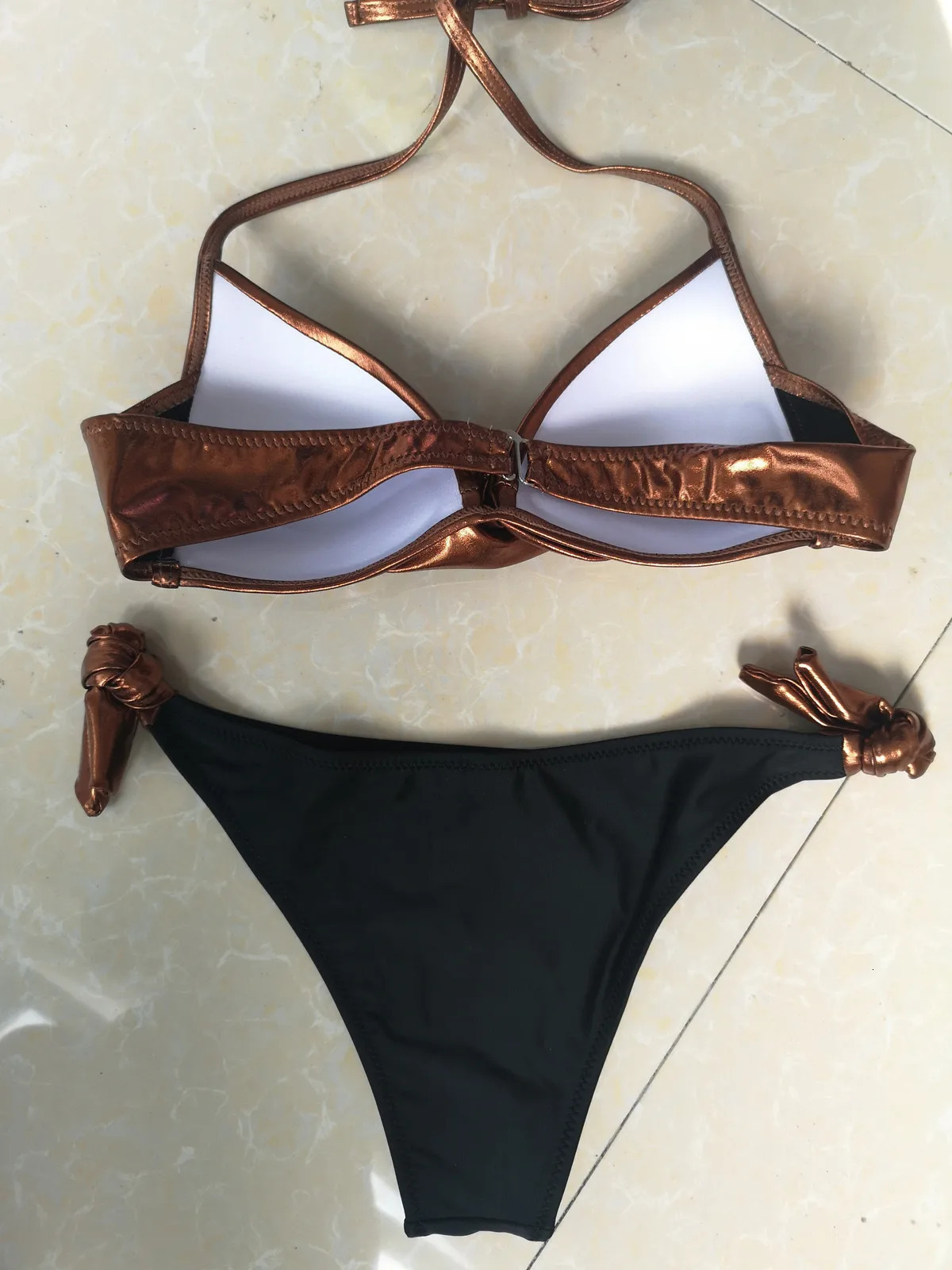 Flower Shirt Teen Girl Sequined Brazilian Swimsuit Bikini Beach Up Swimwear Push Patchwork Women Guard Short Sleeve High Neck 240520