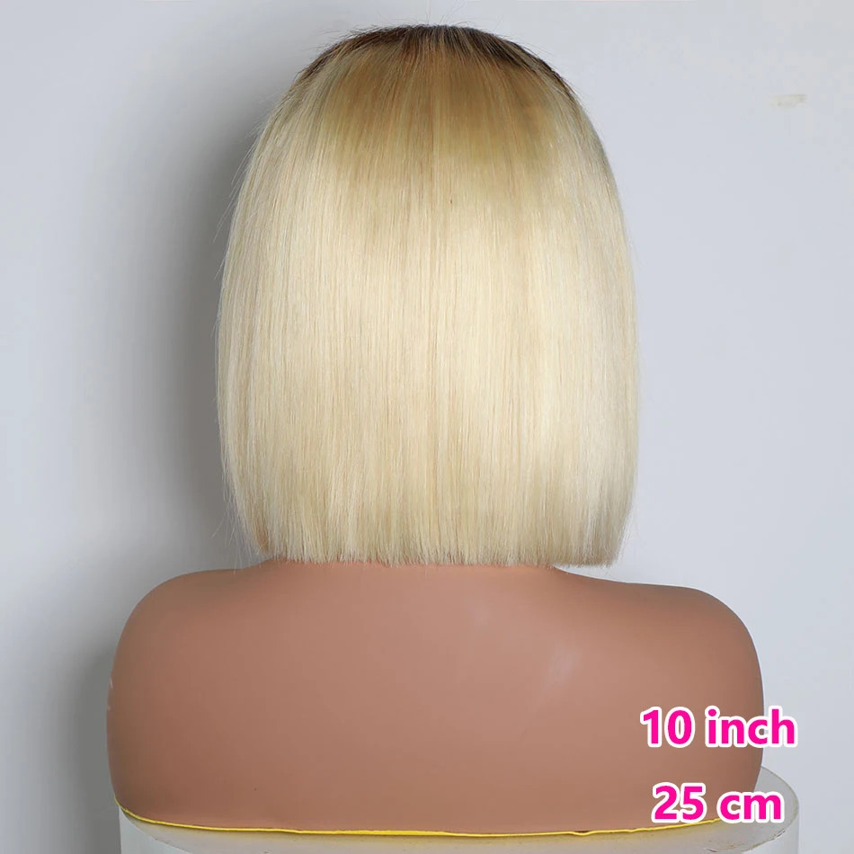 13x4 Short Bob Wig 4/613 Color Wig For Black Women Brazilian Pre Plucked With Baby Hair Body Wave