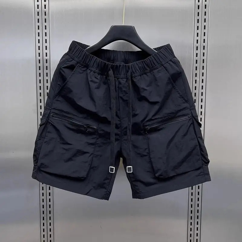 Large Pocket Workwear Shorts For Men Summer Breathable Quick Drying Casual Streetwear Sport Simple Straight Five Point Short 240513