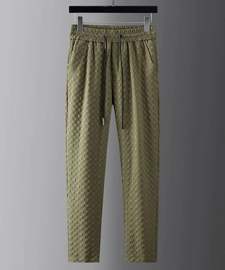 Fashion Mens Two Piece Sets Spring Summer Casual Short Sleeve Shirts Pants Suit Solid Geometry Pattern Printed Outfit Men 240518