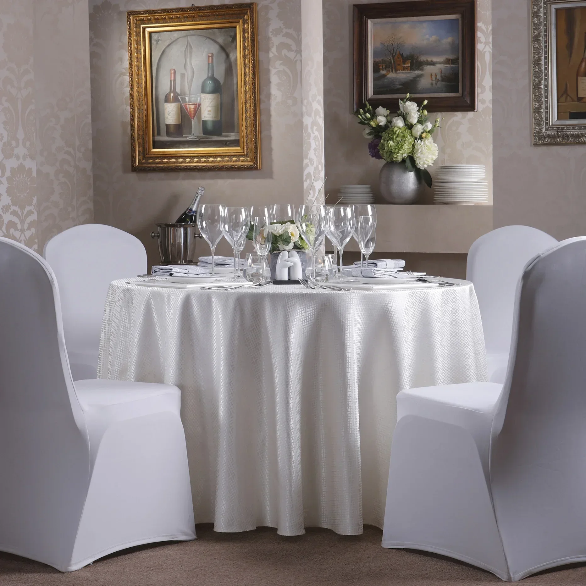 Mantel Antimanchas Impermeable Tela Round Table Cloth TEKR01