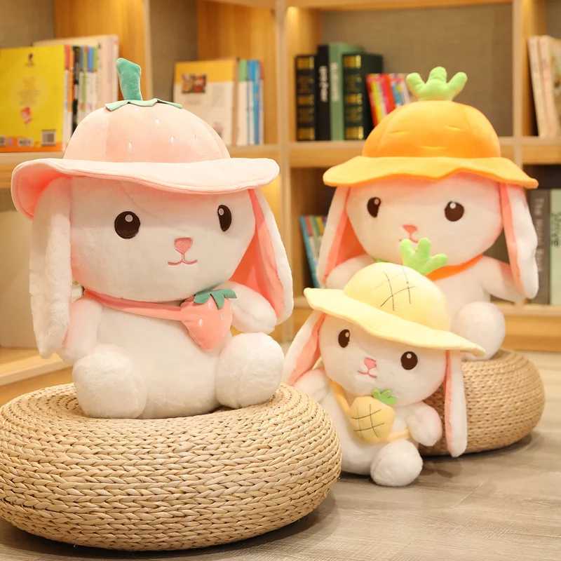 Stuffed Plush Animals Cute Fruit Rabbit Plush Doll Toy Kaii Stuffed Animals Carrot Strberry Bunny Plushies Doll Anime Cartoon Soft Kids Babys Toys