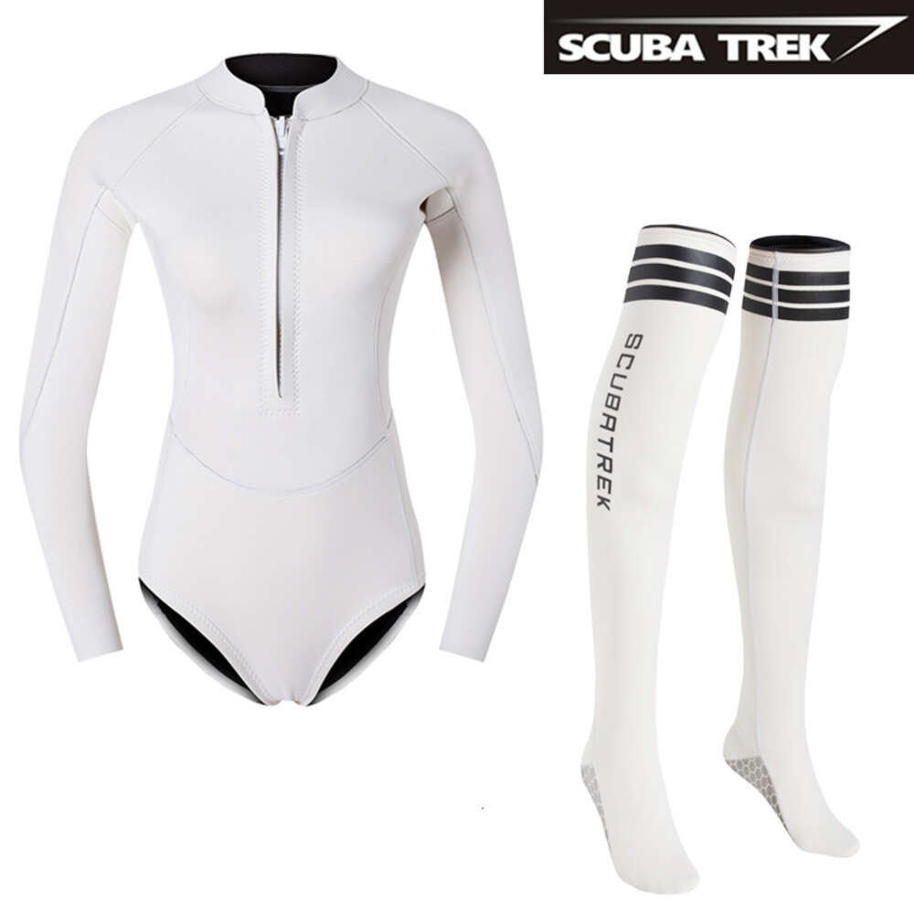 2mm aron female one-piece surfing long sleeved top, floating diving mother suit, warm, cold and sun protection set H520-228