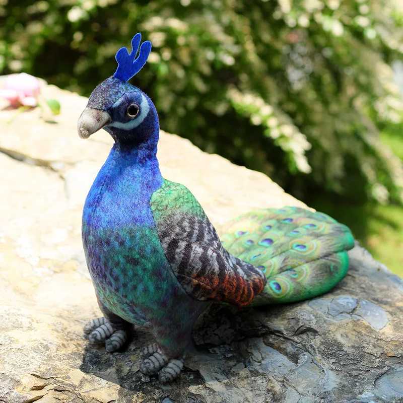 Stuffed Plush Animals Realistic Cute Peacock Plush Toy Simulated Blue Crowned Peacock Plushies Dolls Stuffed Animals Anime Soft Kids Toys Home Decor