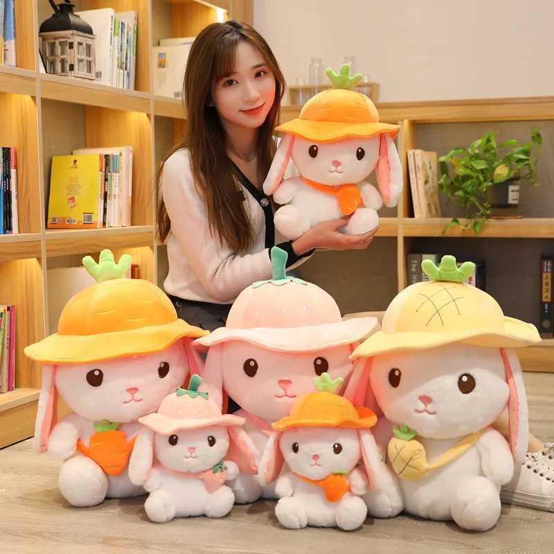 Stuffed Plush Animals Cute Fruit Rabbit Plush Doll Toy Kaii Stuffed Animals Carrot Strberry Bunny Plushies Doll Anime Cartoon Soft Kids Babys Toys