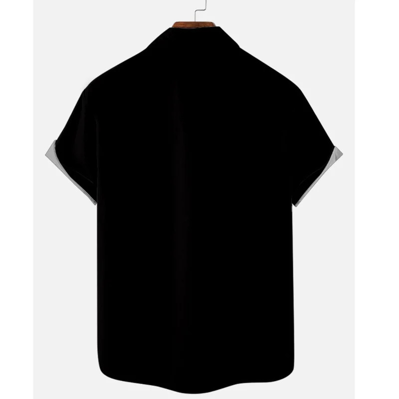 Striped Shirts for Men Button Up Shirts Short Sleeve Blouse Mens 50s Shirt Vertical Plus Size S-6XL Mens Bowling Dress Shirts 240506