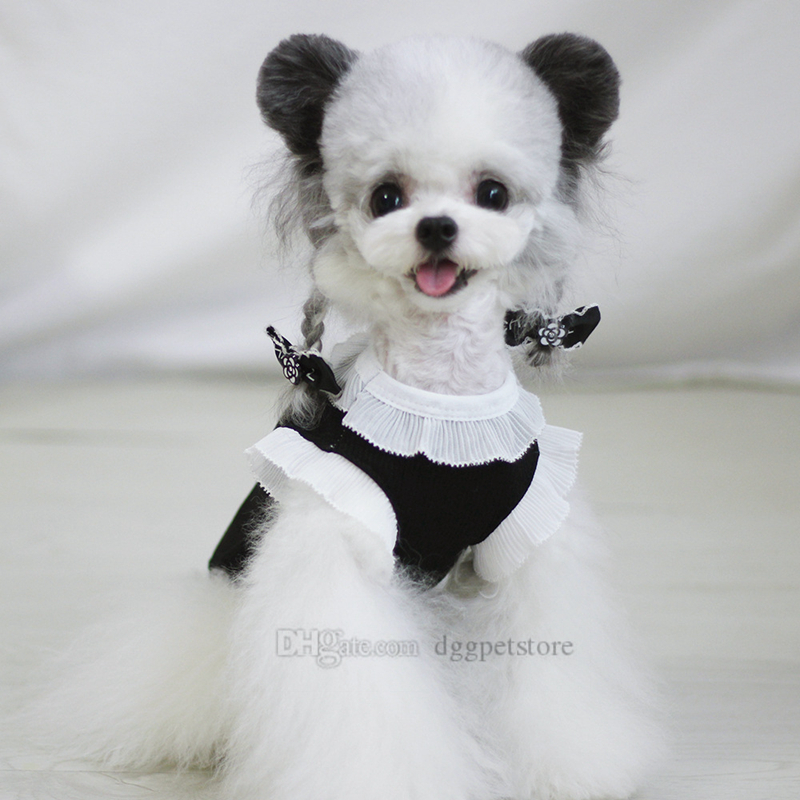 free shipping Designer Clothes Apparel Pet Shirt Cute Sundress Printed Dog Princess Dress Puppy Skirt with ic Letters for Small Dogs Cats XXS A737