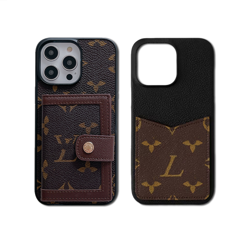 designer Phone Case Luxury iPhone Case with Card Holder for iPhone 15 Pro Max Cases Apple i 14 13 12 11 X XR XS XsMax 8P 15 Plus Cell Phone Cases Leather Mobile Cover DHgate