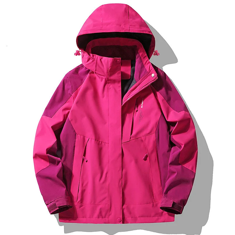 Womens hooded jacket waterproof jacket womens zippered jacket spring and autumn casual work jacket fashionable outdoor adventure jacket 240516