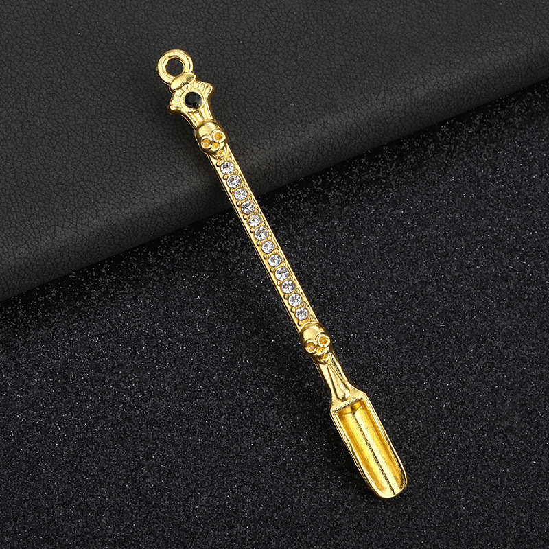 Mini Shovel Spoon Skeleton Diamond Metal Smoke Shovels Powder Scoop Hookah Shisha Smoking Pipe Snuff Smoking Accessories