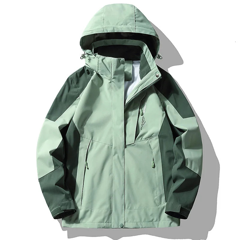 Womens hooded jacket waterproof jacket womens zippered jacket spring and autumn casual work jacket fashionable outdoor adventure jacket 240516