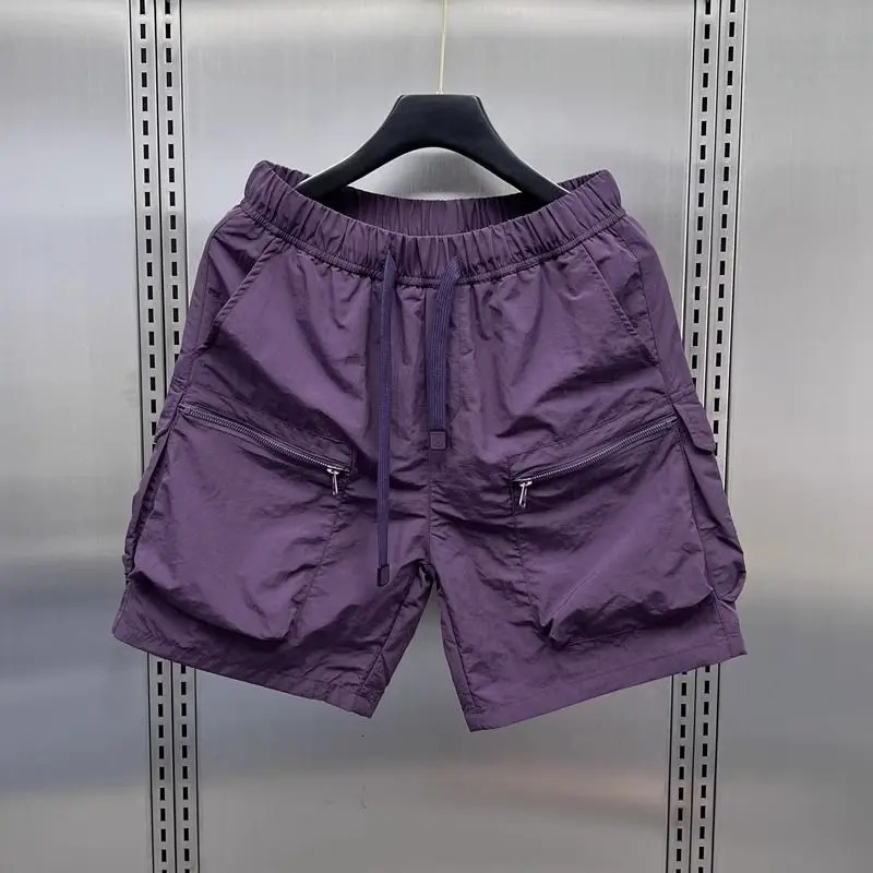 Large Pocket Workwear Shorts For Men Summer Breathable Quick Drying Casual Streetwear Sport Simple Straight Five Point Short 240513